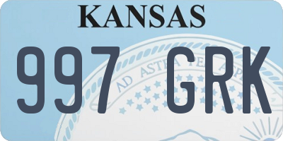 KS license plate 997GRK