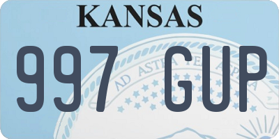 KS license plate 997GUP