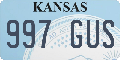 KS license plate 997GUS