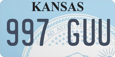 KS license plate 997GUU
