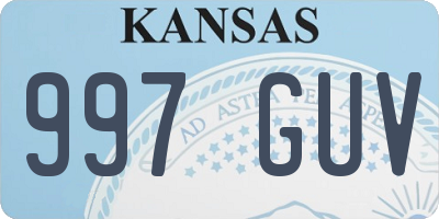 KS license plate 997GUV