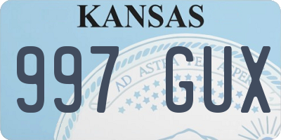 KS license plate 997GUX