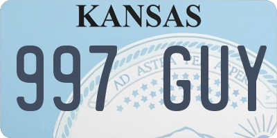 KS license plate 997GUY