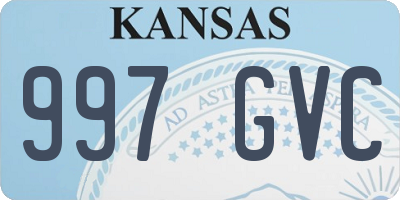 KS license plate 997GVC