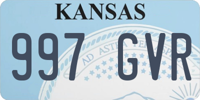 KS license plate 997GVR