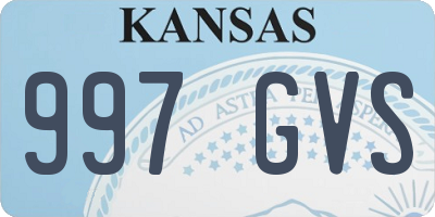 KS license plate 997GVS