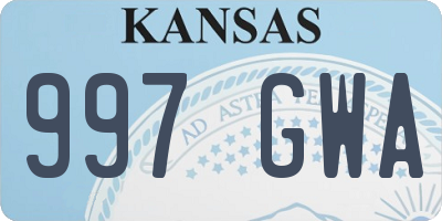 KS license plate 997GWA