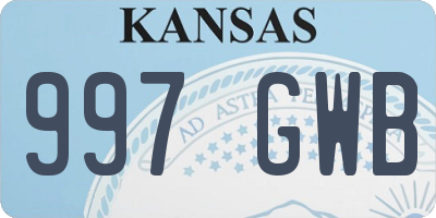 KS license plate 997GWB