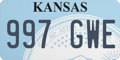 KS license plate 997GWE
