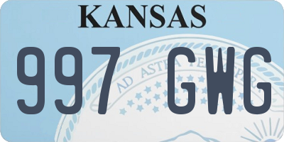 KS license plate 997GWG