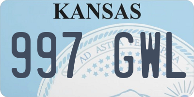 KS license plate 997GWL