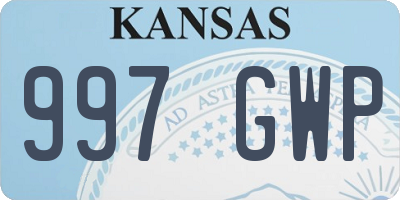 KS license plate 997GWP