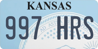 KS license plate 997HRS
