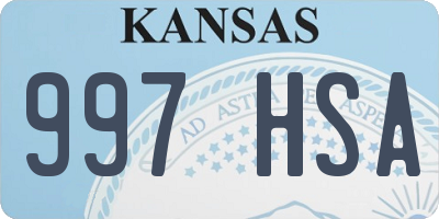 KS license plate 997HSA