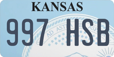 KS license plate 997HSB