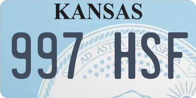 KS license plate 997HSF