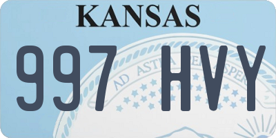 KS license plate 997HVY