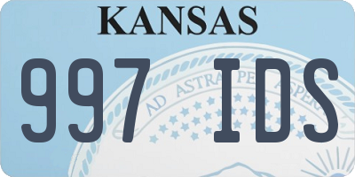 KS license plate 997IDS