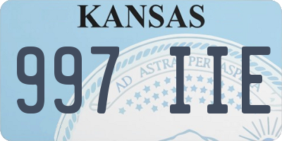 KS license plate 997IIE