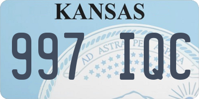 KS license plate 997IQC