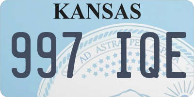 KS license plate 997IQE