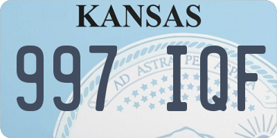 KS license plate 997IQF