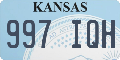 KS license plate 997IQH