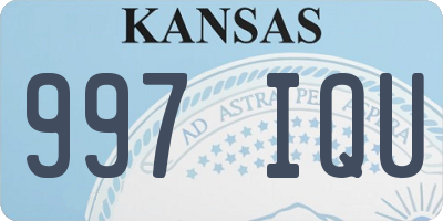 KS license plate 997IQU