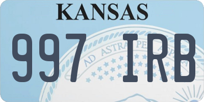 KS license plate 997IRB