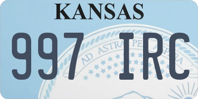 KS license plate 997IRC
