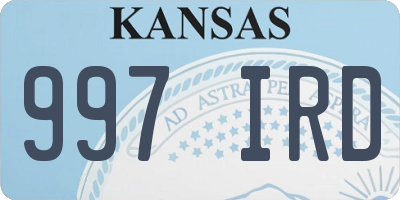 KS license plate 997IRD