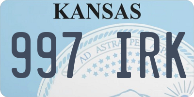 KS license plate 997IRK