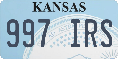 KS license plate 997IRS