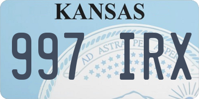 KS license plate 997IRX
