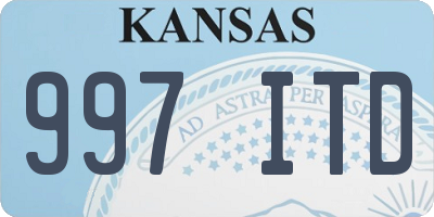 KS license plate 997ITD