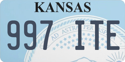 KS license plate 997ITE