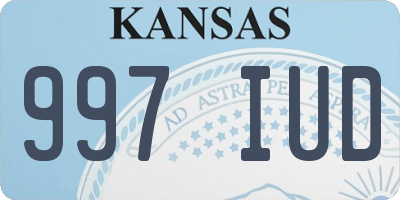 KS license plate 997IUD