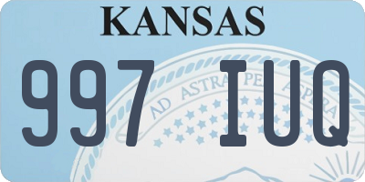 KS license plate 997IUQ