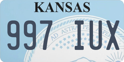 KS license plate 997IUX