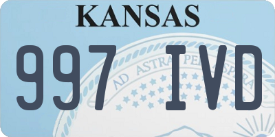 KS license plate 997IVD