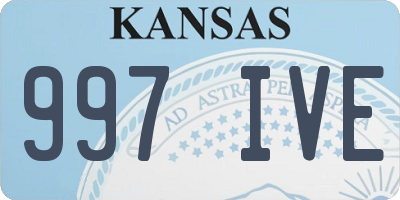 KS license plate 997IVE