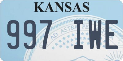 KS license plate 997IWE