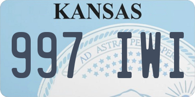 KS license plate 997IWI