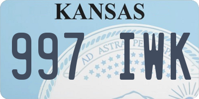 KS license plate 997IWK