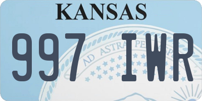 KS license plate 997IWR