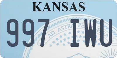 KS license plate 997IWU