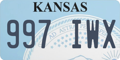KS license plate 997IWX