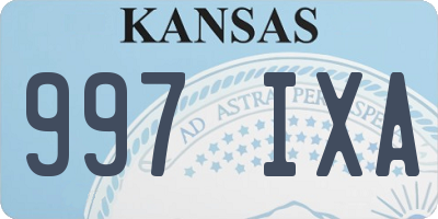KS license plate 997IXA