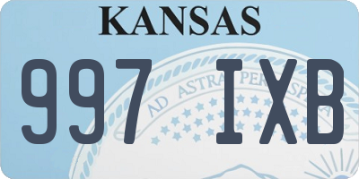 KS license plate 997IXB