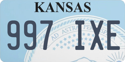 KS license plate 997IXE